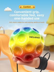 MONLEYTA | Moon Rock Elastic Ball With Rope Hand Thrown Return Ball Boredom Buster Wrist Toy Childrens Plaything Universal Plastic Toy