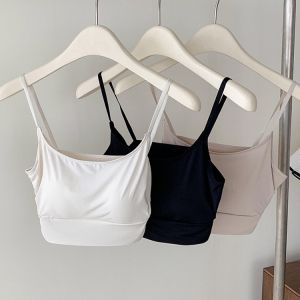 Shockproof Sports Bra Fixed Cup Yoga Running Top Pilates Fitness Tank Top Comfortable Wear Underwear Short Style Womens Camisole
