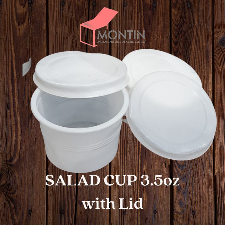 Salad cup with lid 3.5oz (50pcs per pack) Lazada PH
