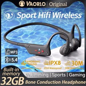 VAORLO New Open-Ear&In-Ear 2 IN 1 Bone Conduction Wireless Headphones IPX8 Swimming-Grade Waterproof Bluetooth 5.4+32GB MP3 Player HIFI Suitable For All Bluetooth Devices And Mobile Phones