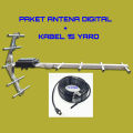 Zetclear Antena tv digital paket lengkap plus kabel 10mtr 15mtr 20mtr. 
