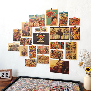 21PCS One Piece Poster Set Anime Sticker Manga Sticker Collection Posters  Wall Poster Wall Sticker