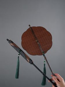 Quạt Tre Thủ Công Dài Tay Cầm Phong Cách Cổ Điển Trang Trí Nhà Cửa Dùng Cho Mọi Người Trung Tính Hình Tròn Thủ Công Dệt