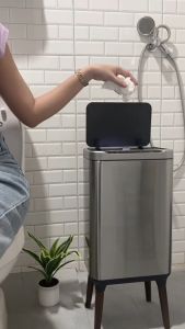 Better 13L ถังขยะอัตโนมัติ สแตนเลส ถังขยะอัจฉริยะ ชาร์จไฟได้ ป้องกันกลิ่น-กันน ถังขยะในห้องน้ํา