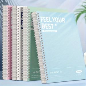 JURHOMIE 60Sheets/Book สีสำหรับตกแต่ง โน้ตบุ๊คเกลียว หน้าภายในเส้นแนวนอน A5 สมุดบัญชีมือ ที่มีคุณภาพสูง แผ่นเจาะรู แผ่นจดบันทึกย่อ ของขวัญสำหรับเด็ก