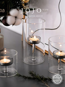 Simple Modern Glass Candle Cup Holder Decorative Item for Western Restaurant JOJOS L PD Country Style Candle Stand