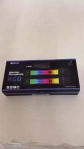 IRIN | IRIN UHF Wireless Microphone System 2 Handheld RGB Gradient Light Dynamic Mic Rechargeable Receiver & Mic for Karaoke