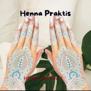 HENNA INSTAN PUTIH 1PCS( UNTUK SEPASANG TANGAN)FREE GELITER MANIK MANIK LEM KULIT HENNA WEDDING HENNA TEMPEL