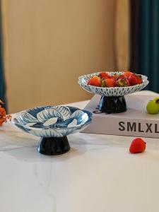 FENGBAI | Elegant Blue and White Porcelain Pedestal Platter