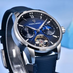 Pagani Design 41MM Đồng Hồ Nam Tự Động Sang Trọng Thép Không Gỉ Chống Nước 100m Đồng Hồ Bấm Giờ Dạ Quang Đồng Hồ Phi Công Reloj Hombre