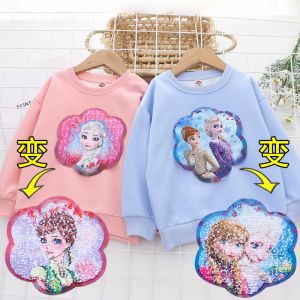 Color-Changing Cotton Top Womens Autumn Wear Elsa Face-Changing Clothes Pure Cotton Base Layer for Little Girls