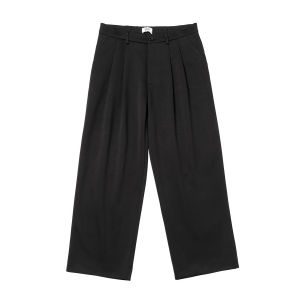 Stereoscopic Pleat 60 Acetate Blend Mens Straight Leg Casual Pants