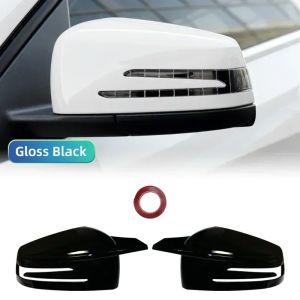 2 PCS Sticking Carbon Fiber Pattern Rearview Side Mirror Cover Caps For Mercedes Benz W176 W246 W204 W212 W221 C117 X204 X156