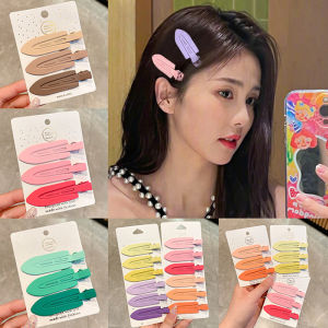 3ชิ้น/หน้าม้าไร้รอยต่อสีลูกกวาดหัวใจสำหรับผู้หญิงที่หนีบวิกผมปลอมทำลอนย้อมสีรูปที่หนีบคลิปหนีบผมเป็ดที่เครื่องประดับผมข้