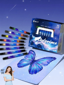 MPRINCE | Glittery Non-Toxic Soft-Tip Dual Color Markers for Kids Drawing Watercolor Pens