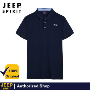 JEEP SPIRIT Mens Fashion Business Polo neck short sleeve T-shirt Summer Solid Color Slim Polo Shirt Casual Embroidered Lapel Jeep Polo Shirt