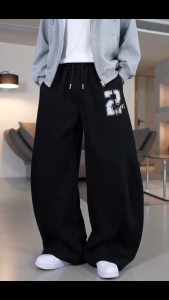Mens Sweatpants Trendy American Straight-Leg Casual Loose Retro Trousers Casual Pants for Men