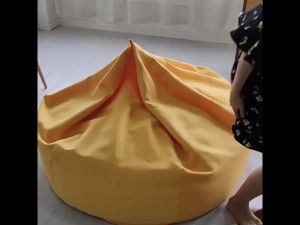 Bean Bag Chair Cover (No Filler) Washable Cotton Linen Zipper Beanbag Replacement Cover