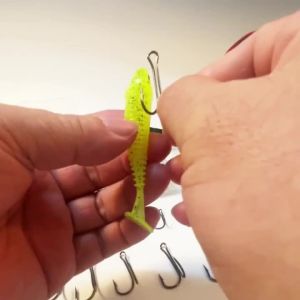LAKBAT 10pcs Long Shank Double Hook Fishing Tackle For Soft Lure Fly Angling Tack Tying Duple Hook Jig Bass Freshwater Fish Hook