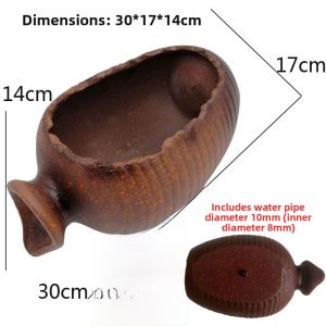 Resin Ceramic Vase Single Slanted Mouth Outdoor Balcony Countryside Style Villa Chinese Creative Water Flow Landscape Decorations Ornaments