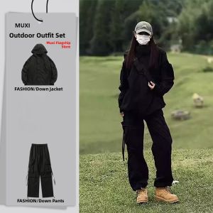 American Style Mens Outdoor Workwear Pants Spring Autumn Three-piece Set Three-proof Soft Shell Jacket And Pants Full Kit
