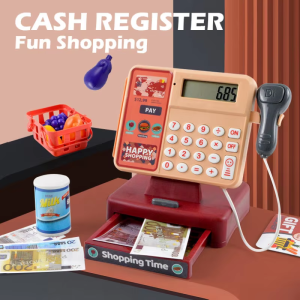 Scanning Cash Register Bills Coins Childrens Food Simulation Supermarket Play House Game With Sound Lights Kids Toys Xmas Gifts