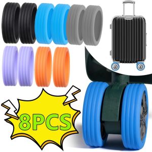 4/8Pcs Luggage Wheels Protector Silicone Wheels Caster Shoes Travel Luggage Suitcase Reduce Noise Wheels Guard Cover Accessories