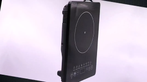 Portable induction cooktop with a touch panel 2200W power equipped with an LCD sensor and featuring automatic cookware detection and auto-shutoff functions.