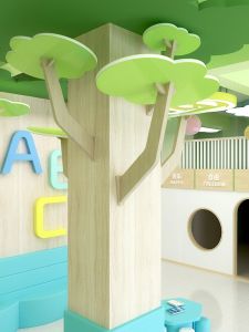Early Childhood Education Picture Book Hall Decorative 3D Tree Branches School Nursery Column Wrapping Forest Ring Creation
