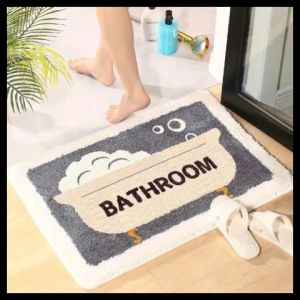 1Pcs 40x60cm Non Slip Bathroom Mat with Rubber Backing Super Absorbent Floor Mat for Kitchen Bathroom