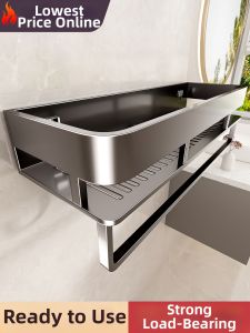 Wall Mounted Drill-Free Bathroom Storage Rack
