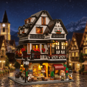 Pantasy | Collectible Building Blocks Lighted Street View Bavarian Beer Hall Kit