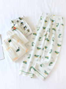 Quần Ngủ Chống Muỗi Bằng Vải Cotton Nguyên Chất Mỏng Mùa Xuân Hè Cho Trẻ Em Dinosaur Home Clothes Quần Dài Thường Ngày Cho Bé Trai