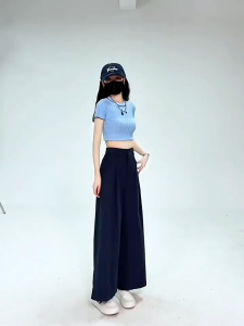 Plus Size S-6XL High Waist Wide Leg Square Pants For Women Casual Trousers
