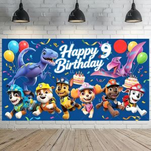Paw Patrol | Cartoon Paw Patrol 1 4 5th Birthday Party Decoration Backdrop Cute Dogs Puppys Photography Background Portrait Poster Photo Prop