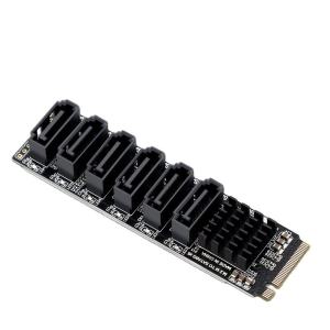 T.F.SKYWINDINTL(TFSKYWINDINTL) | M.2 NVMe PCIe to SATA 3.0 Adapter Card 6Gbps High Speed Smart Indicator PCI-E M2 to SATA Expansion Converter Card