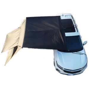 Car Side Awning Tent 3x5 Black Coating Tarp Flysheet Camping Waterproof Car Camping Canopy Outdoor Car Rear Tent Fly Sheet Black Coated 3*5