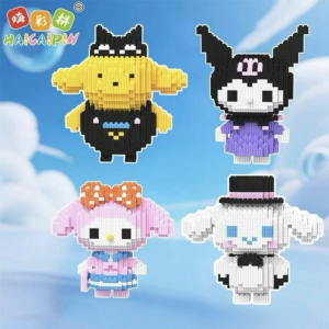 Blok Binaan Kuromi Building Block Cute Micro Bricks Cartoon Model Figure Kids Educational Toy