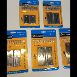 POLOLOCK Stainless Steel Narrow Butt Hinges with Screws Size 1.5” / 2” / 2.5” / 3” / 3.5"  •TFM•