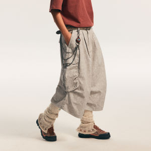 Monterest | Retro Heavy Washed Cotton Pleated Cargo Capri Pants