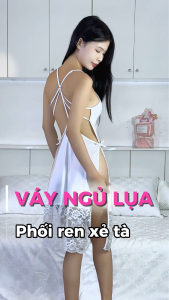 Đầm ngủ phi lụa cao cấp Wannabe váy ngủ hở lưng đan dây gợi cảm quyến rũ DNS20