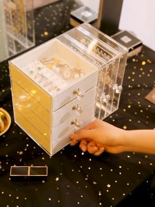 Earring Organizer Storage Box Jewelry Box Transparent Acrylic Drawer Storage Case Rings Earrings Watches