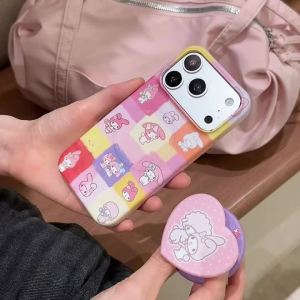 Sanrio | Cute Sanrio My Melody Magnetic Phone Case With Heart Shape Foldable Kickstand Shockproof Cover For iPhone 16 Pro 15 17 Pro Max