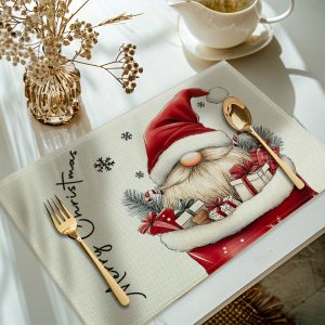 VIKAMA placemats 4/6/8/10 pieces For Christmas Dwarfs Are Suitable For Festive Dining And Kitchen Table Decoration.