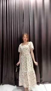 PRETTY STYLES - Yerika Dress / Dress Lengan Pendek smocked / Gaun musim panas kasual baru Lengan pendek smocked dress lipit bunga