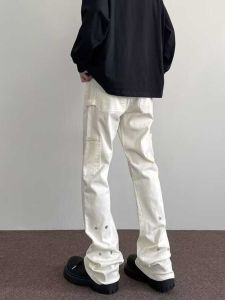 กางเกงยีนส์ทรงตรงลำลองสไตล์อเมริกัน CleanFit กางเกงขายาวทรงหลวมสำหรับใส่ทำงาน ทรงหลวม ทรงหลวม ทรงหลวม