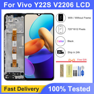 6.55" For Vivo Y22 V2207 LCD Display With Frame Touch Screen Digitizer Assembly Replacement For Vivo Y22s V2206 Screen