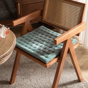 Luxurious Velvet Seat Cushion Handmade Square Chair Pad for Bedroom Living Room Dining Room Retro Solid Color Health Care Butt Pad