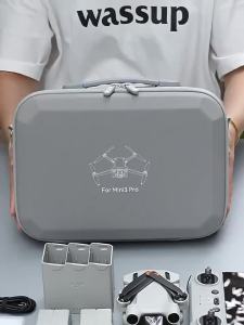 XFJI | For DJI Mini 3/Mini 3 Pro Portable Storage Bags Hard Shell Carrying Case Drone Accessories PU Leather Waterproof Shoulder Bag