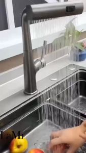 Vòi Rửa Bát Vòi Rửa Chén Nóng Lạnh Thiết Kế 4 Chế Độ Tiện Dụng INOX 304 Lõi Đồng LaMi